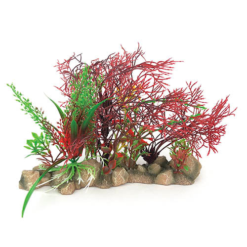 Aqua Care Ornament Plants with Rock Base
