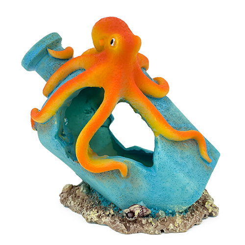 Aqua Care Ornament Octopus on Bottle, Ornament for fish tanks, Fish tank ornaments, Fish tank decor, Pet Essentials Warehouse