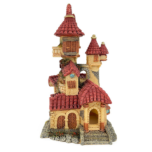 Aqua Care Ornament Tall House with Red Roof, Ornament for fish tanks, Fish tank ornaments, Fish tank decor, Pet Essentials Warehouse