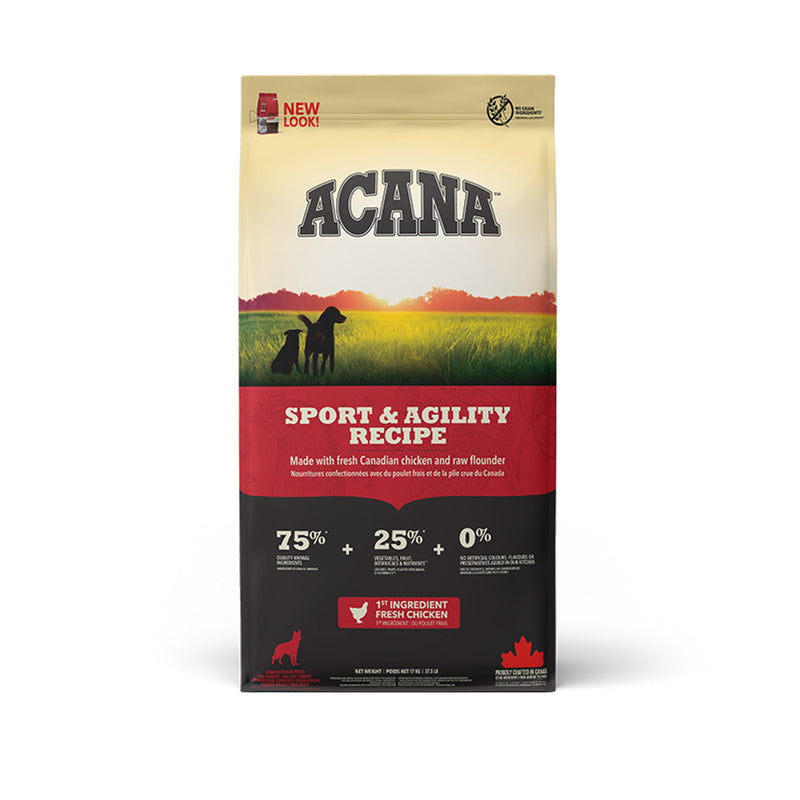 Acana Heritage Sport & Agility Dry Dog Food 17kg, pet essentials warehouse
