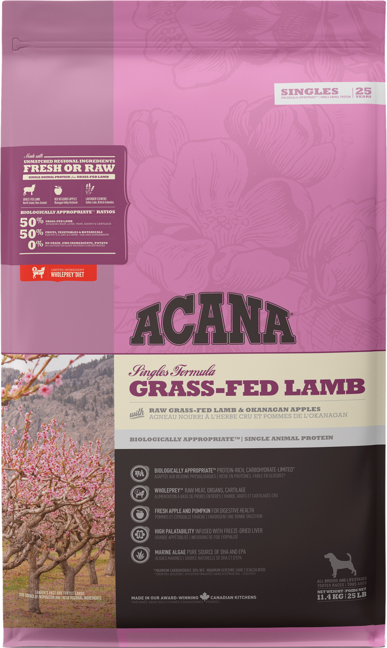 Acana Singles Grass-Fed Lamb Dry Dog Food 11.4kg, Pet essentials Warehouse