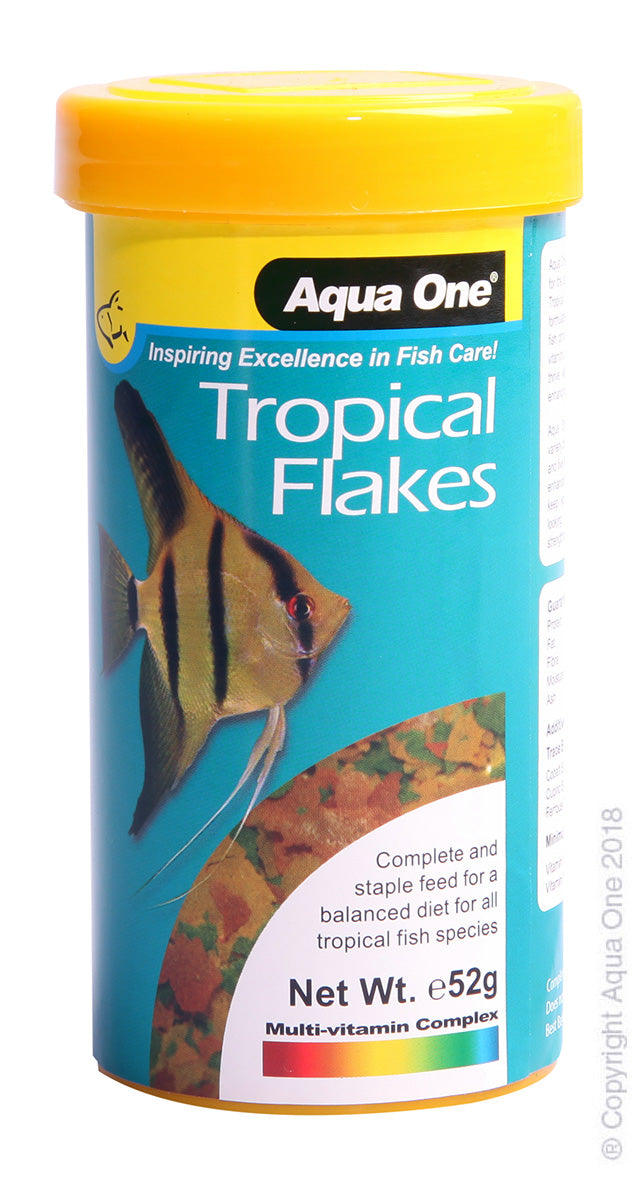 Aqua One Tropical Flakes Fish Food 52g, Pet Essentials Warehouse, Fish Food Flakes, Pet Essentials Porirua