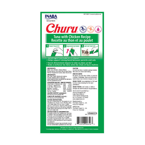 Inaba Churu Tuna & Chicken Cat Treats, Cat Treats, Creamy cat treats, Inaba treats, Pet Essentials Warehouse, Barcode