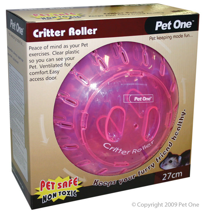 Pet One Critter Roller Pink, Rats Wheel and Ball, Pet Essentials Warehouse