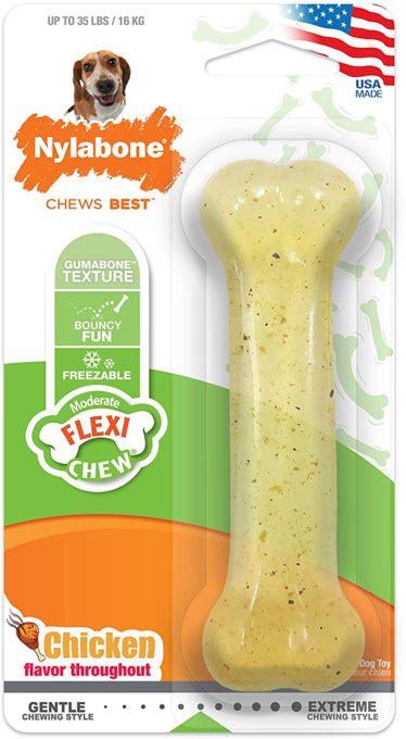 Nylabone Flexi Chew Chicken Chew Dog Toy Medium, Nylabone dog toys, pet essentials warehouse