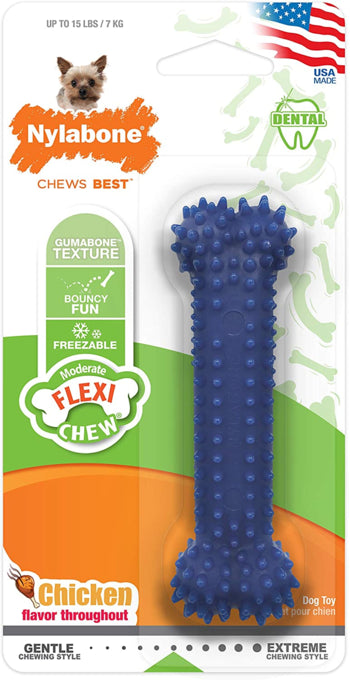Nylabone Flexi Chew Dental Bone Dog Toy, XS dog chew toy, Dental Chew for small dogs, Pet Essentials Warehouse