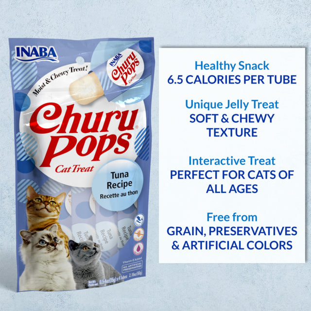 Inaba Churu Pops Tuna Recipe, Cat Treats, Creamy Cat Treats, Cat Treat Pops, Tuna Cat Treats, Pet Essentials Warehouse, Healthy snack for cats