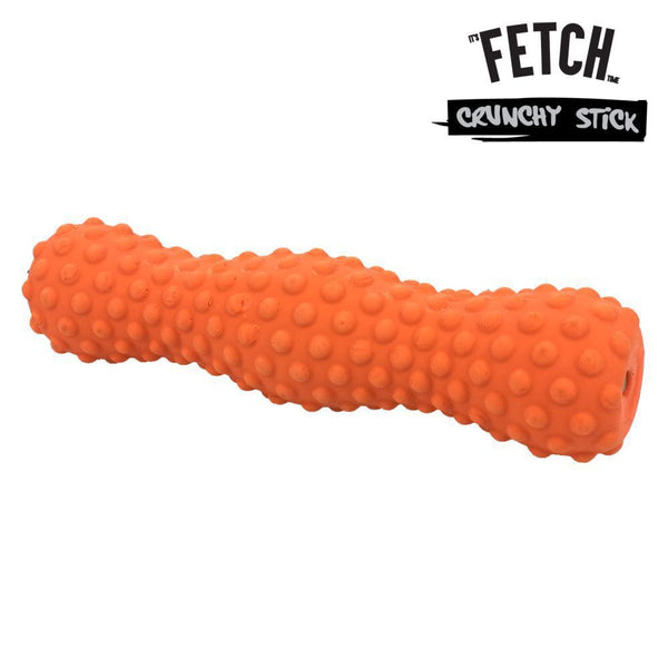 Fetch Crunchy Latex Stick Small Orange 17cm Dog Toy, Latex dog toys, Pet Essentials Warehouse,