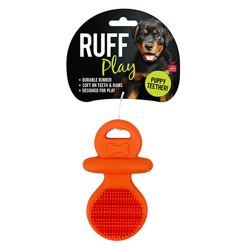 Ruff Play Rubber Puppy Teething Pacifier