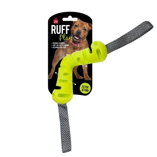 Ruff Play Fetch And Tug Bone Green, Dog toy interactive play, Ruff play dog toys, Fetch and tug dog toy, Pet Essentials Warehouse
