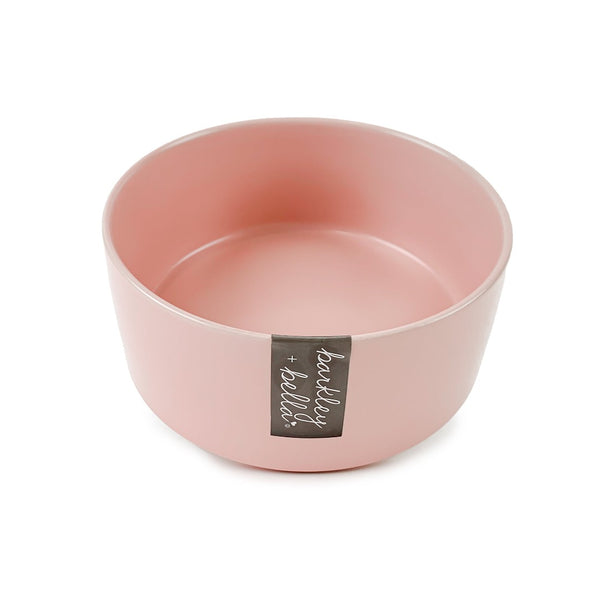Barkley & Bella Ceramic Zen Pink Bowl, Pet Essentials Warehouse, Ceramic Dog Bowl