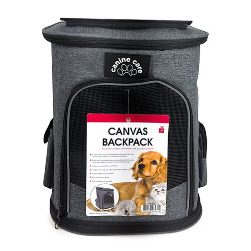 Canine Care Canvas Backpack, cat and dog backpack, Canvas Backpack, Pet Essentials Warehouse, Carrier
