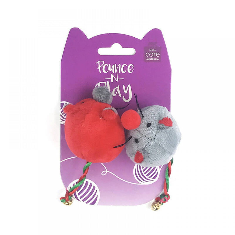 Allpet Cat Toy 2 Mouse Set With Bell On Tail, cat toy, mouse pack of two for cats, Pet Essentials Warehousr