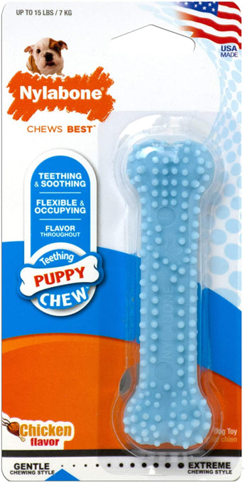 Nylabone Puppy Dental Dog Toy, Puppy chew, Puppy dental, pet Essentials Warehouse, Blue chew toy