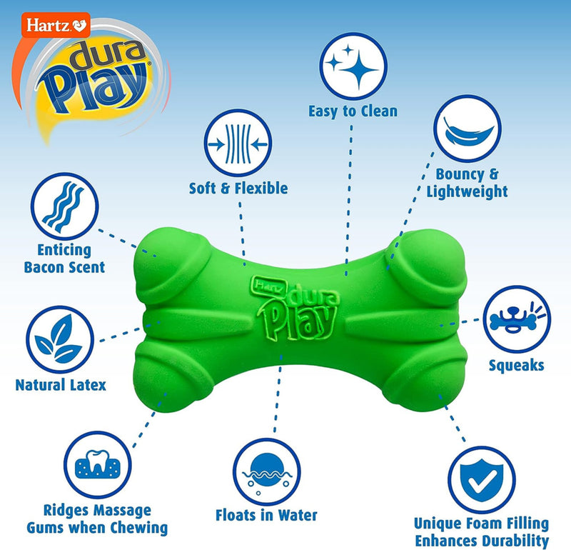 Hartz Dura Play Bone Dog Toy Poster, Natural Latex dog toy, Floats in Water, Pet Essentials Warehouse