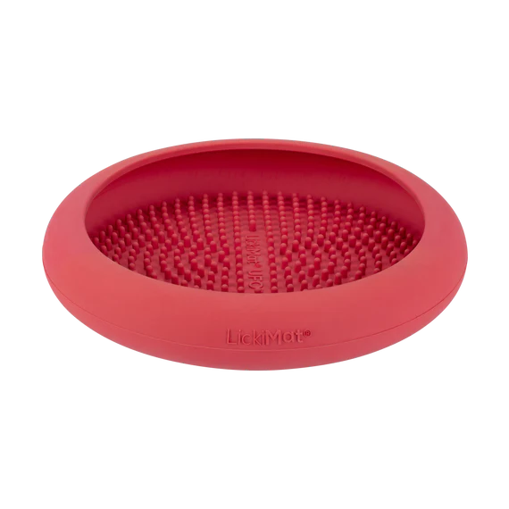 Lickimat UFO pink side view with no packaging,  slow feeding bowls, Pet Essentials Warehouse, Pet City