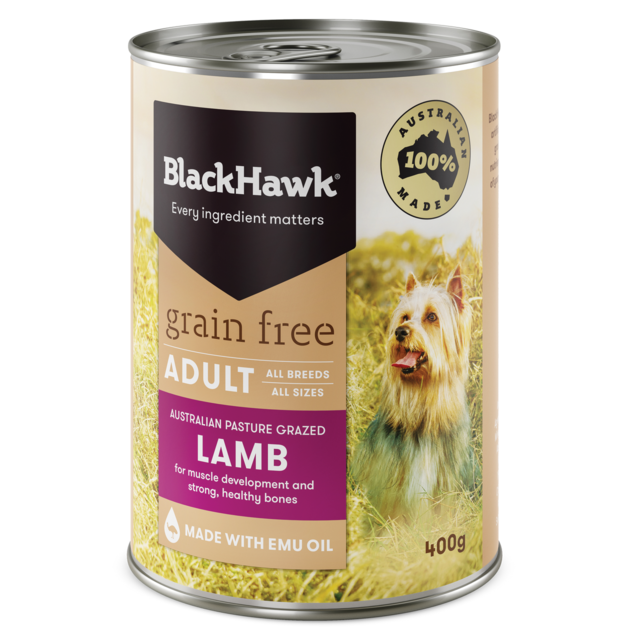 Black Hawk Grain Free Adult Lamb Canned 400g, pet essentials warehouse