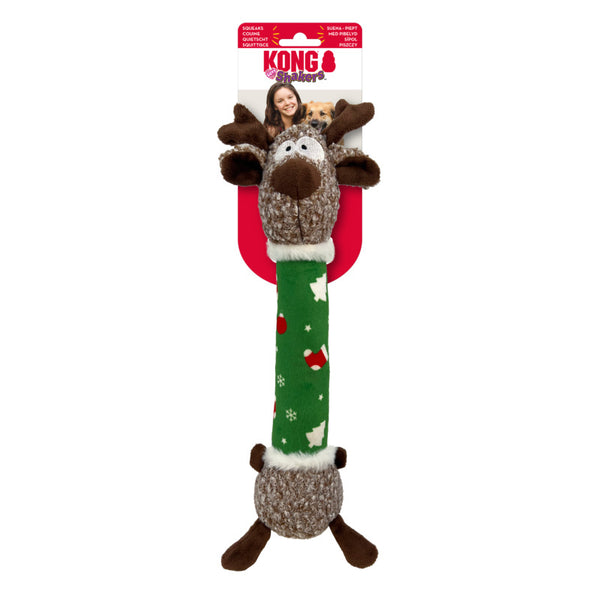 Kong Christmas Holiday Shakers Luvs Reindeer Dog Toy, Christmas dog toy, pet essentials warehouse