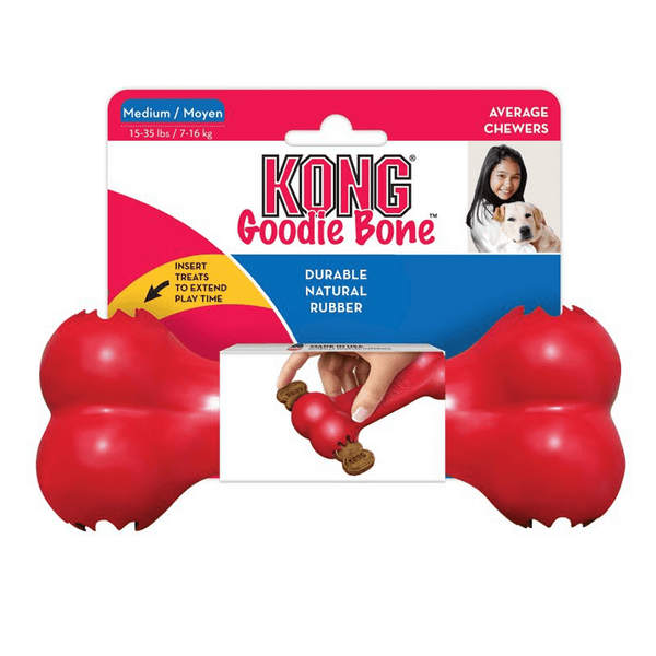 Kong Goodie Bone Classic Medium Dog Toy, Kong enrichment dog toys, pet essentials warehouse