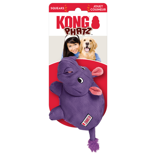 Kong Phatz Hippo purple Dog Toy, Pet Essentials Warehouse