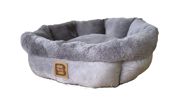Brooklands Cozy Round Bed grey large, pet essentials warehouse, dog bed with high sides