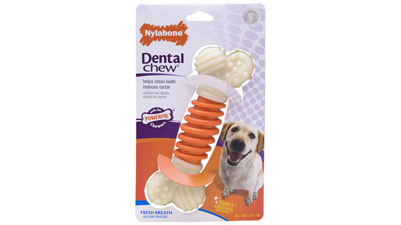 Nylabone Power Chew Dental Pro Action Bone Dog Toy, Strong dog chew, Dental dog chew Large, Pet Essentials Waehouse