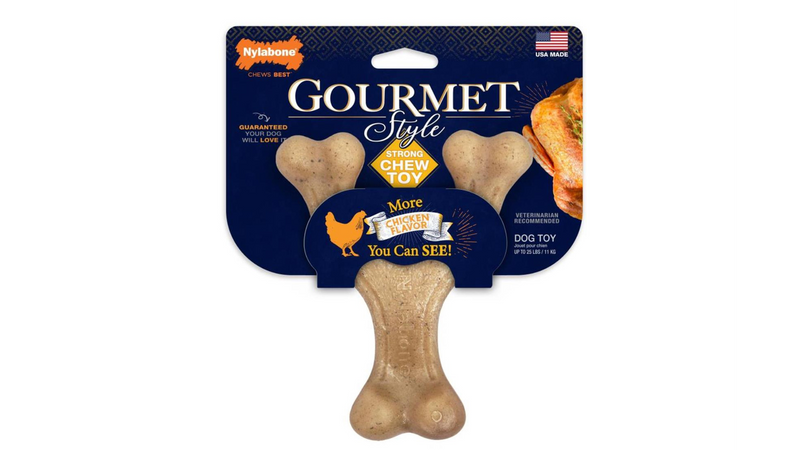 Nylabone Gourmet Style Strong Wishbone Chicken Dog Toy, Wishbone dog toy, Long Lasting chew toy, Pet Essentials Warehouse