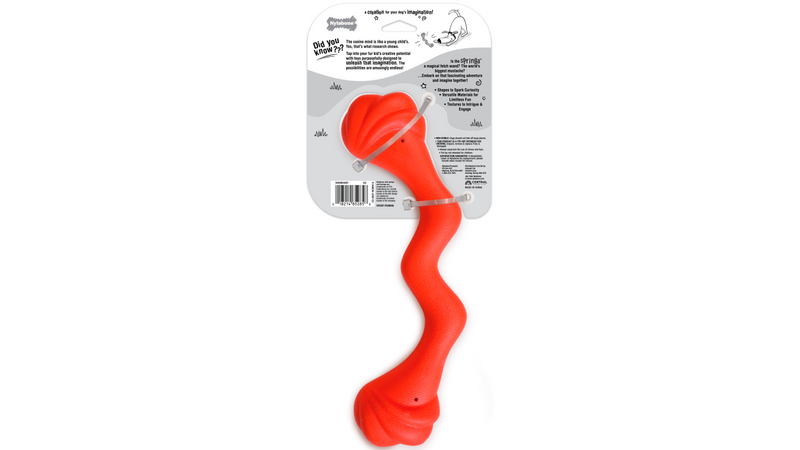 Nylabone Creative Play Springa red large back of packaging barcode, pet essentials warehouse