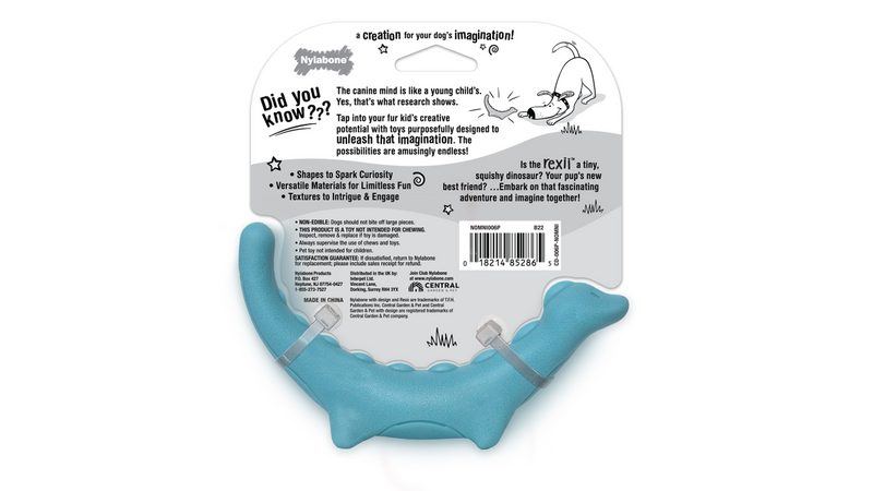 Nylabone Creative Play Rexii, Back of Packaging, Barcode, Dog Toy, Pet Essentials Warehouse