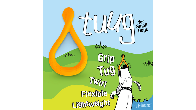 Creative Play Tuug, Small orange dog toy, It floats, Twirl, Tug, Pet Essentials Warehouse