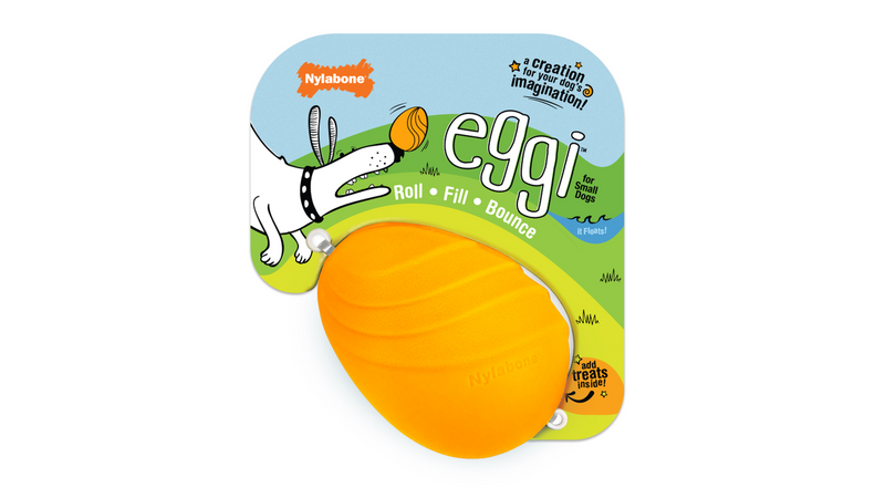 Nylabone Creative Play Eggi, Small orange dog toy, Pet Essentials Warehouse