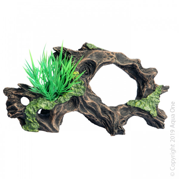 Aqua One Ornament Driftwood With Plant, Aqua One Fish Tank Ornaments, Pet Essentials Warehouse