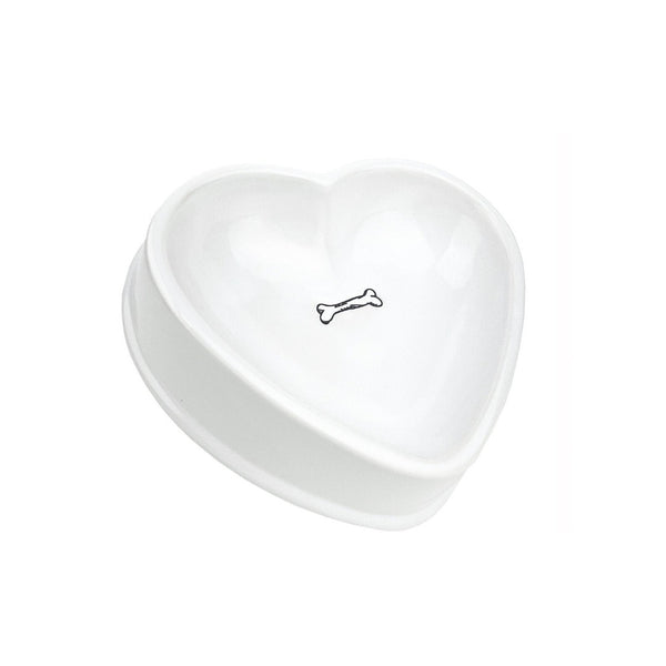 Barkley & Bella Ceramic Bowl Love Heart, heart shaped ceramic dog bowl, bone printed dog bowl, pet essentials warehouse