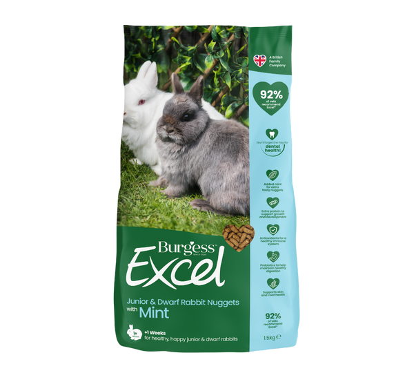 Burgess Excel Junior & Dwarf Rabbit Nuggets with Mint, Pet Essentials Warehouse