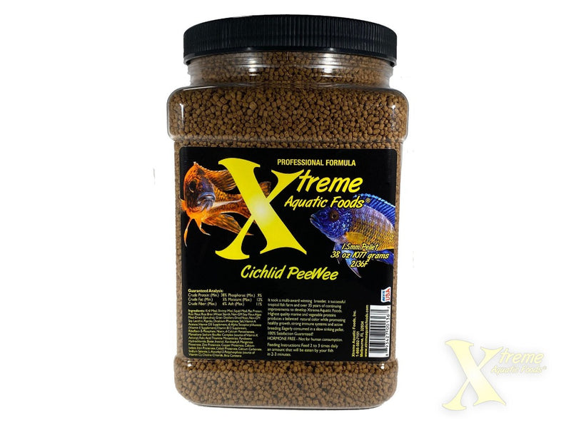 Xtreme Cichlid PeeWee Slow Sinking Pellet Fish Food 1.077kg bottle, pet essentials warehouse