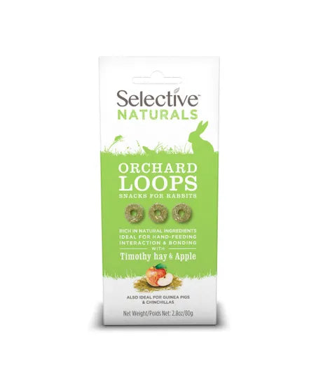 Selective Naturals Orchard Loops, Orchard Loops, Timothy Hay and Apple, Loops, Selective Naturals, Small pet Treats, snacks for Rabbits, Bunny Treats, Pet Essentials Warehouse