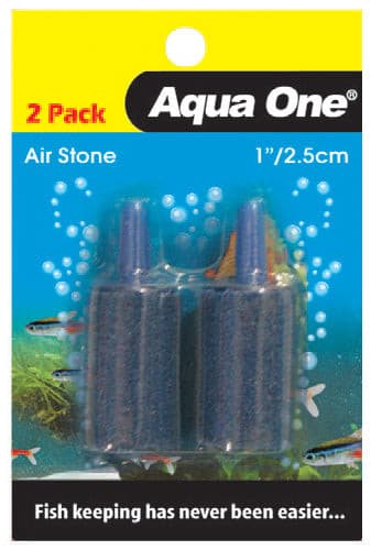 Aqua One Air Stone - 1 Inch 2.5cm Cylinder 2pk, Pet Essentials Warehouse