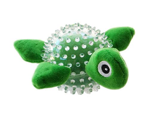 Allpet Ruff Play Plush Tortoise, spikey dog ball  with turtle, soft knobby dog toy