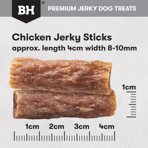 Black Hawk Treats Dog Chicken Jerky Sticks 100g premium jerky dog treats chicken jerky sticks size guide, Pet Essentials Napier, Pets Warehouse 
