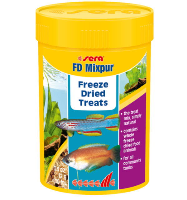 Sera FD Mixpur Freeze Dried Treats 12gm. Freeze dried food for tropical fish, Pet Essentials Napier, Pets Warehouse, Fishly, Hollywood Fish Farm, The Fish Room, Freeze dried treats for fish