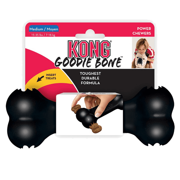 Kong Extreme Goodie Bone Dog Toy, Black Kong bone toys, pet essentials warehouse, pet city