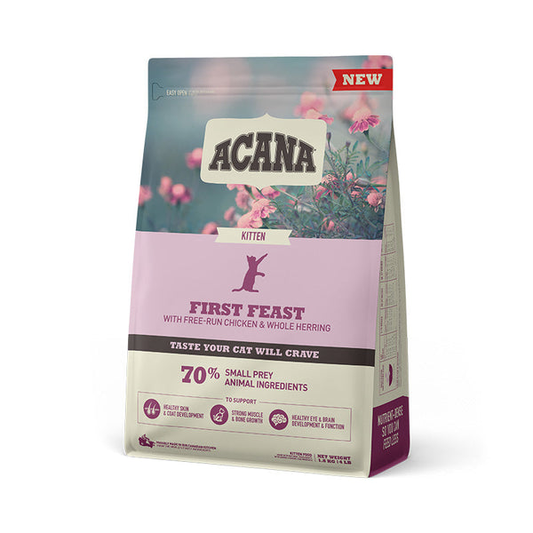 Acana First Feast Dry Kitten Food 1.8kg bag, pet essentials warehouse, acana kitten food