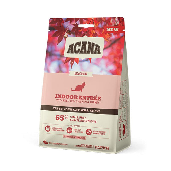 Acana Indoor Entree Dry Cat Food 340g, Pet Essentials Warehouse, Acana Adult Cat food,