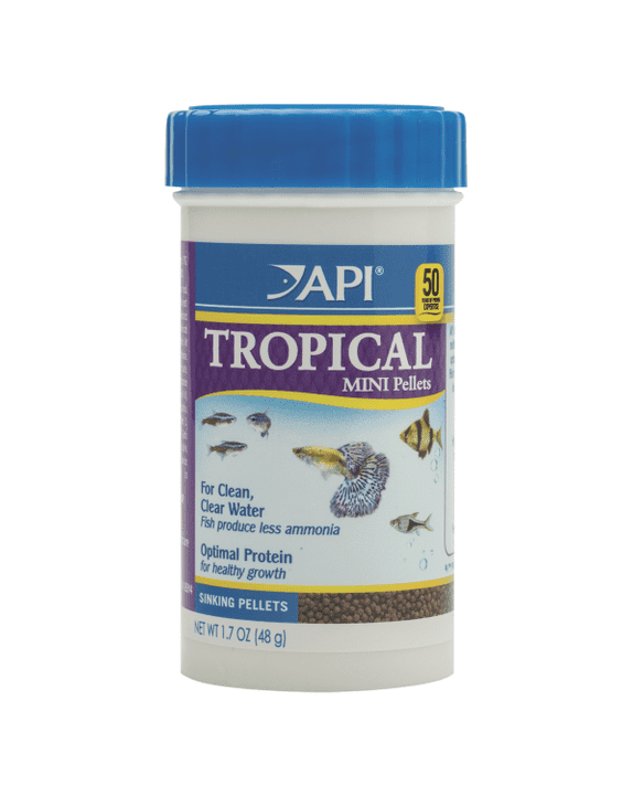 API Tropical Mini Pellets 48g, Pet Essentials Napier, Mini pellets for guppies, API mini pellets fish food