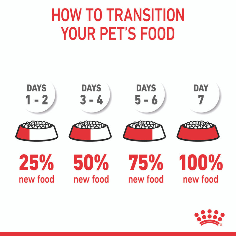 Royal Canin Mother & Babycat Dry Cat Food transition table, pet essentials warehouse napier