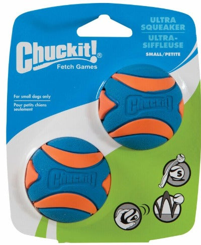 Chuckit! Ultra Squeaker Ball small double pack, Pet essentials napier, pets warehouse, pet essentials hastings