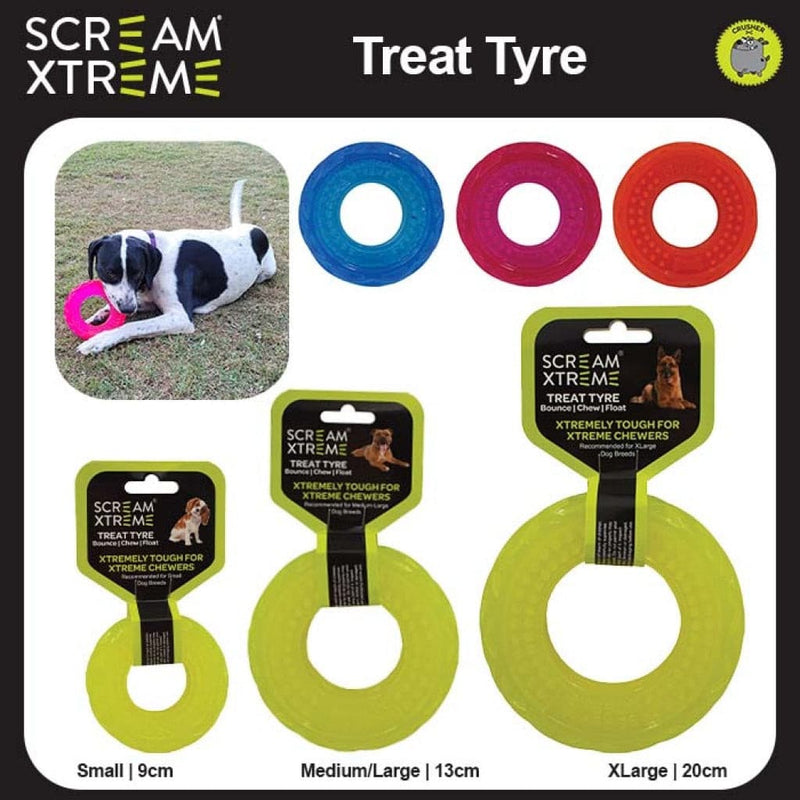 Scream Xtreme Treat Tyre Toy Orange Poster, Pet Essentials Warehouse, Pet City