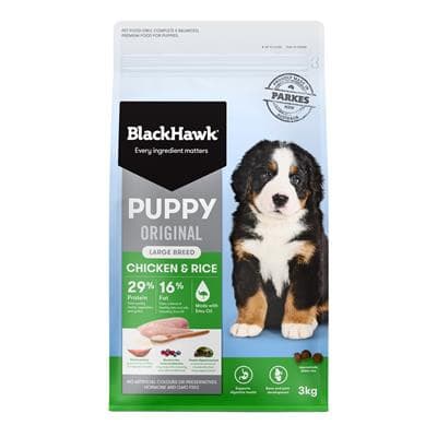 Black Hawk Original Large Breed Puppy Chicken & Rice 3kg, Pet Essentials Warehouse
