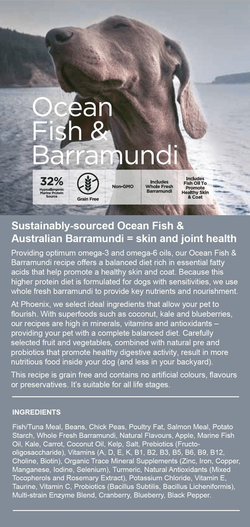 Phoenix Ocean Fish & Barramundi 3kg Dog Food