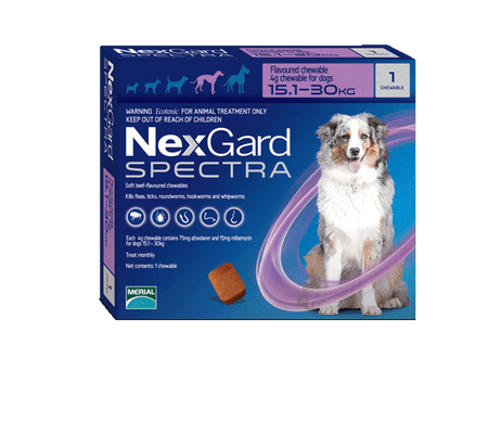 Nexgard Spectra Flea Tick & Worm Chewable Treatment 15.1-30kg